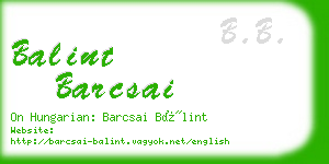 balint barcsai business card